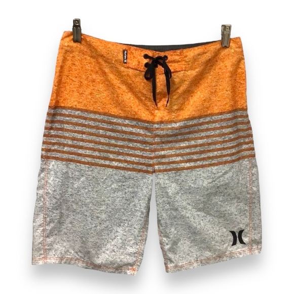 Hurley Phantom Unlined Men's Orange Grey Board Shorts Swim Trunks Quick Dry 30 - Picture 1 of 5